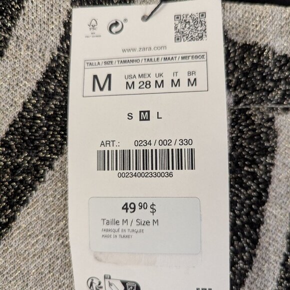 Zara Lurex Leaf Print Pants - Picture 7 of 7